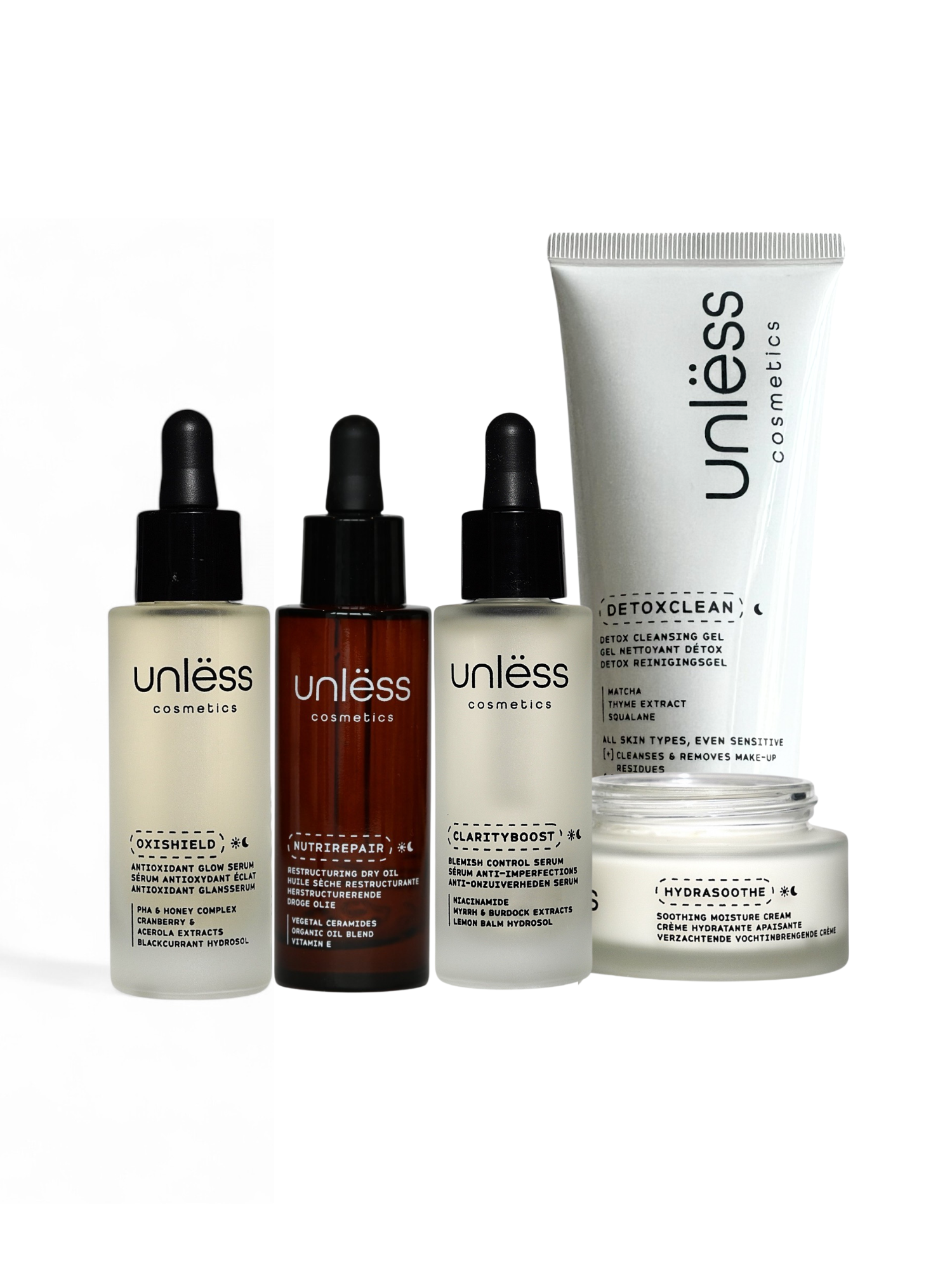 Toute la gamme de produits belges sains, naturels et efficaces Unlëss Cosmetics